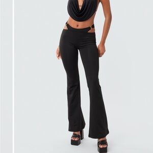 Black Cutout Flare Pants